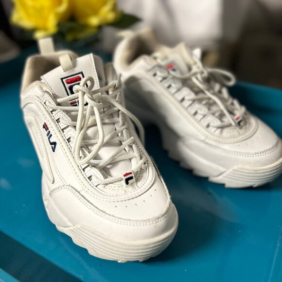 Fila Disruptor II Premium "White" - Women's Size US 8.5 - Picture 2 of 10
